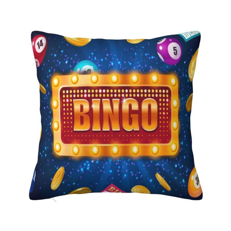 Heißes Spiel Bingo Bälle Karten Kissenbezüge Heimdeko D-Druck Sofa Stuhl Kissenbezug Polyester Weicher Kissenbezug