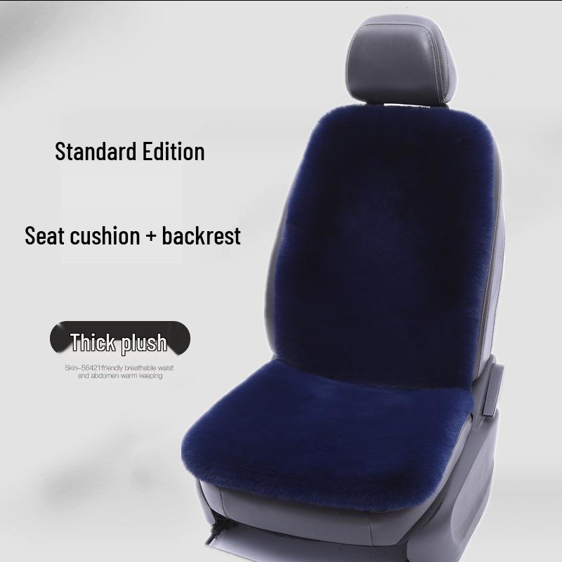 Winter Rabbit Fur Wool Heated Car Seat Cushion - Non-slip, Warm, for Single Seat with Small Waist Support