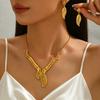 Dubai Middle East Bridal Necklace Earrings Hollow Carved Exquisite Pattern Jewelry Jewelry Suitable for Women Wedding Banquet