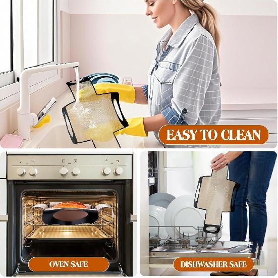 Reble Silicone Bread Loaf Pan Liner, Food-Grade Silicone Bread Sling, Loaf Pan Lifters - Non-Stick&Easy Clean Dough Transfer Tool with 4 Handles -