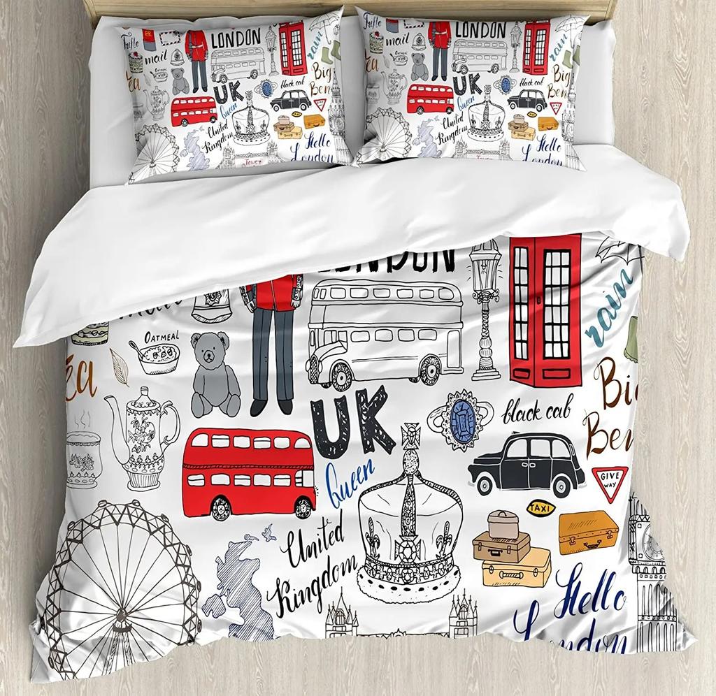 Holiday surf duvet covers, pillowcases, sports travel themed bedding sets, home bedroom décor, gifts for boys and girls