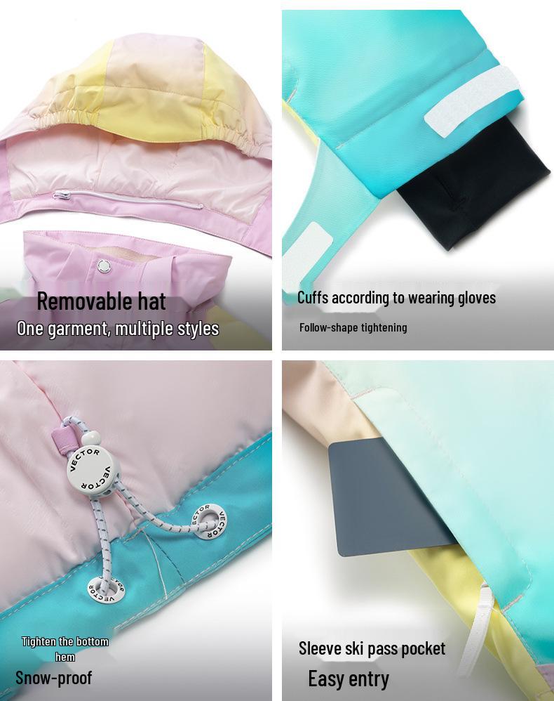 VECTOR Kids' Winter Ski Suit: Waterproof, Thickened, Cold-Proof Ski Jacket & Pants for Boys and Girls.