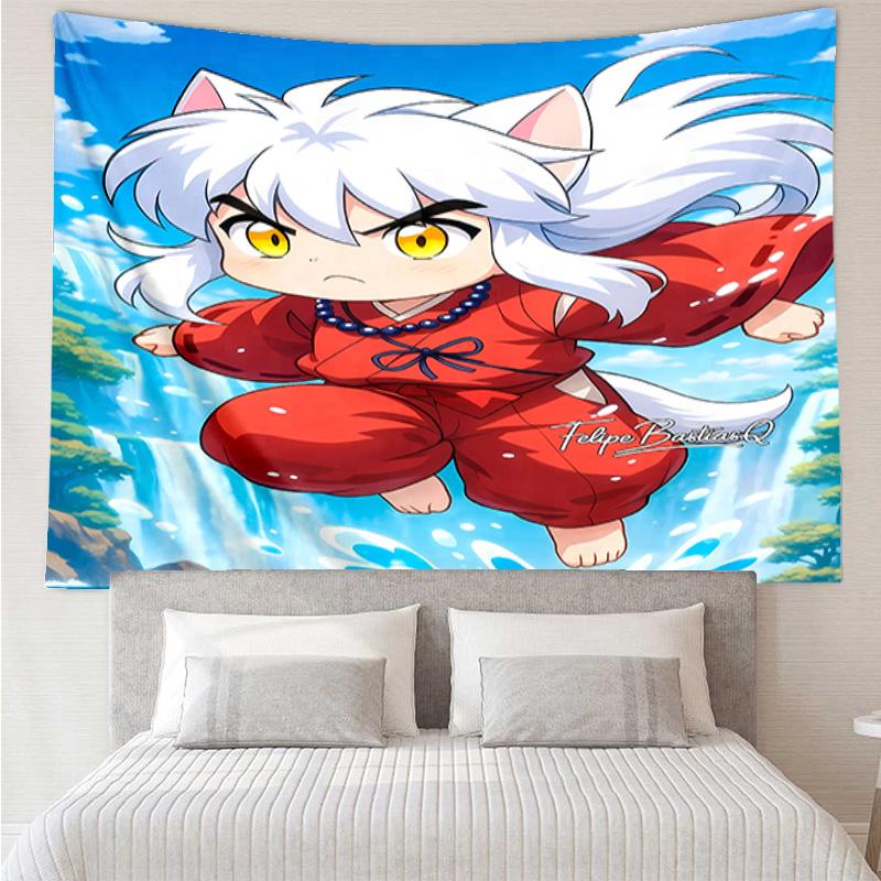 Inuyasha Tapestry for Bedroom Aesthetic Classroom Tapestries Wall Hanging for Living Room Dorm Office,Ideal Creative Gift