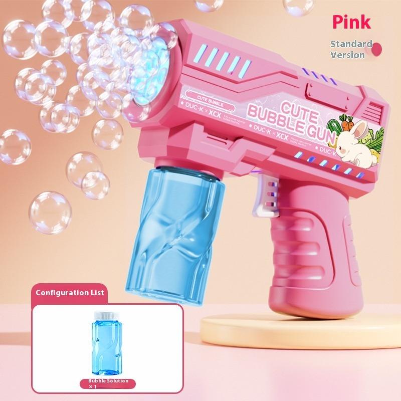 

Детский автоматический световой пистолет-пузырь машина для выдувания пузырей розовый