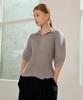 Waiowai Hairy Pleated Collar Blouse_Light Gray