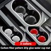 Car 5D Carbon Fiber High Brightness Print Coaster, PVC Rubber Anti-slip Pad Car Cup Holder Mat, For Car Interior Decoration