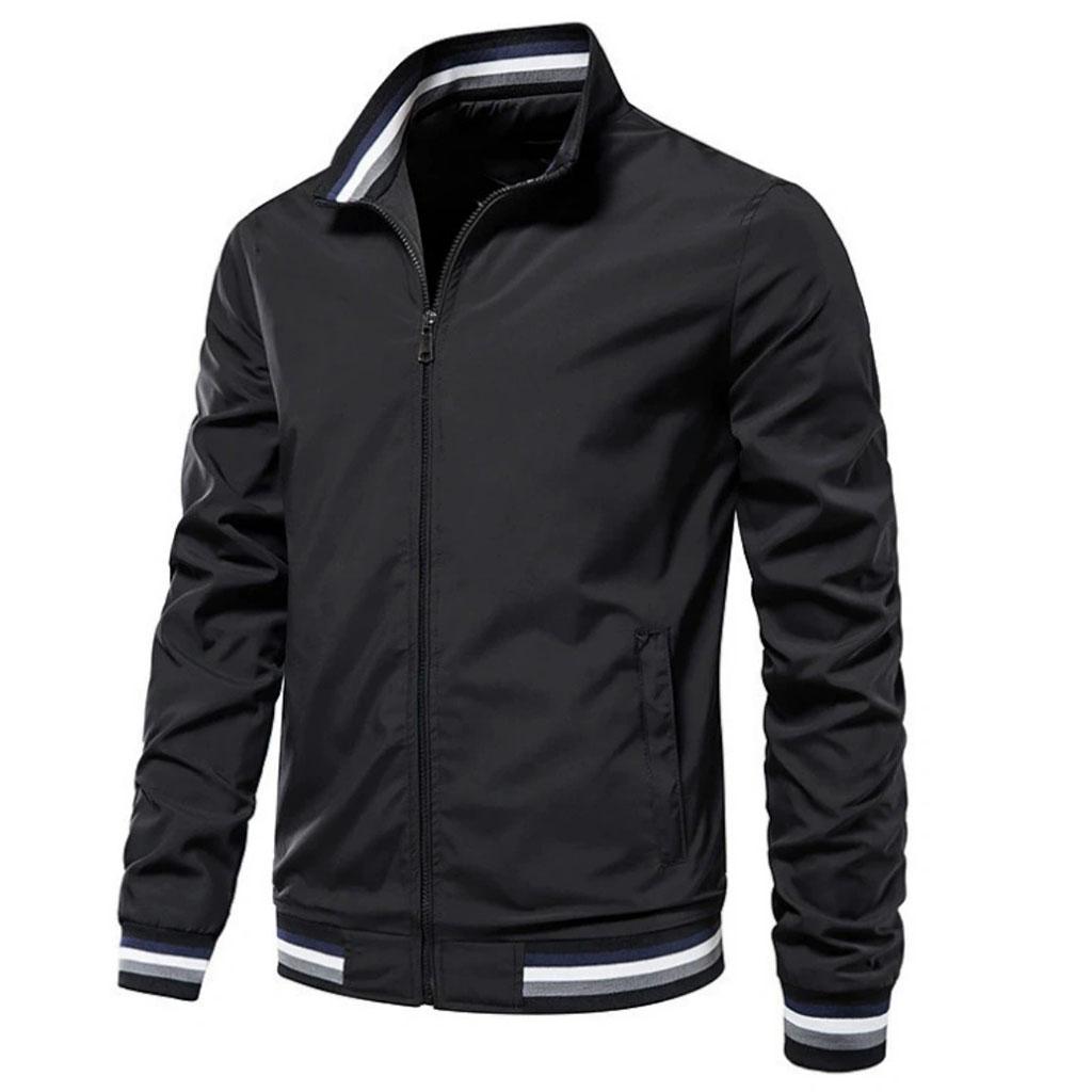 Men Casual Sports Jacket Spring Autumn Solid Color Breathable Windproof Waterproof Zipper Thin Coat Stand-up Collar Jackets