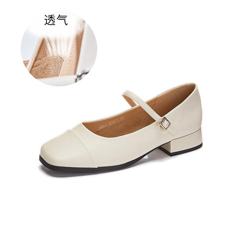 New Mary Jane Shoes Women's 2025 Spring Single Shoes Shallow Mouth Small Fragrant Style One-word Buckle Fashion Shoes Retro Versatile Women's Shoes