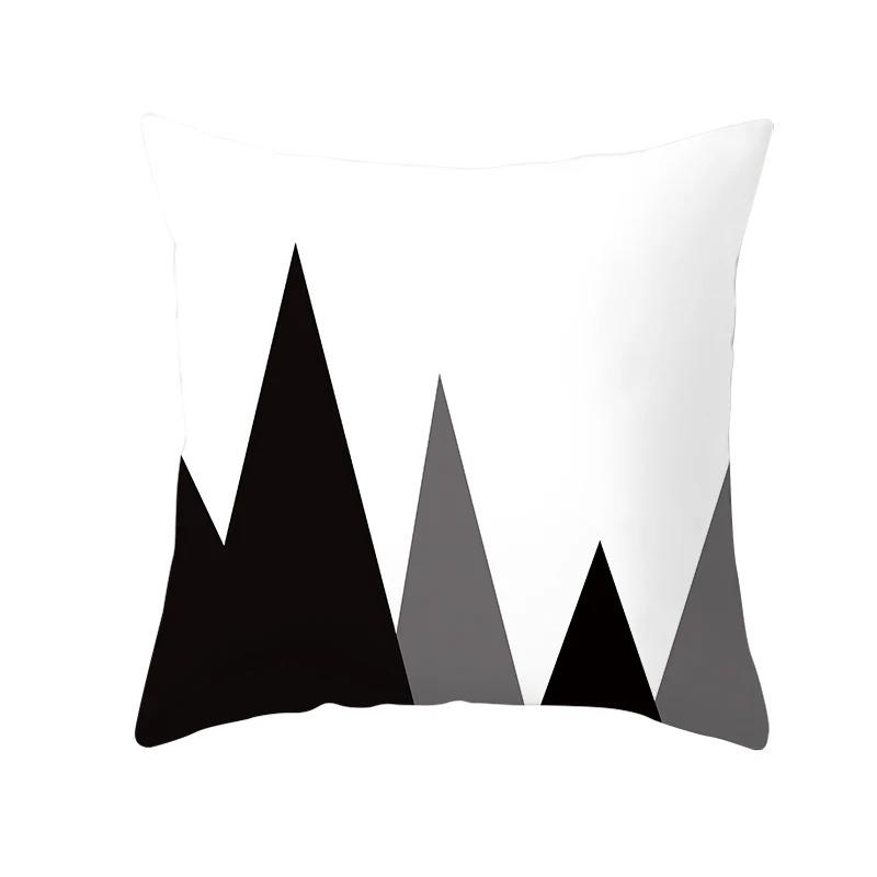 Black and White Geometric Decorative Pillowcases Living Room Office Home Pillowcases Car Ornaments