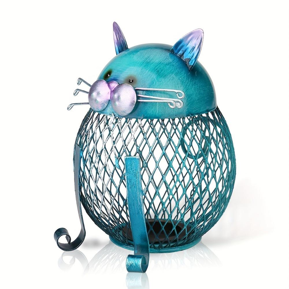 Cat Coin Piggy Bank Animal Piggy Bank with Bottom Cover Creative Cat Gift Suitable for Home Living Room Bookshelf Decoration Birthday Gift