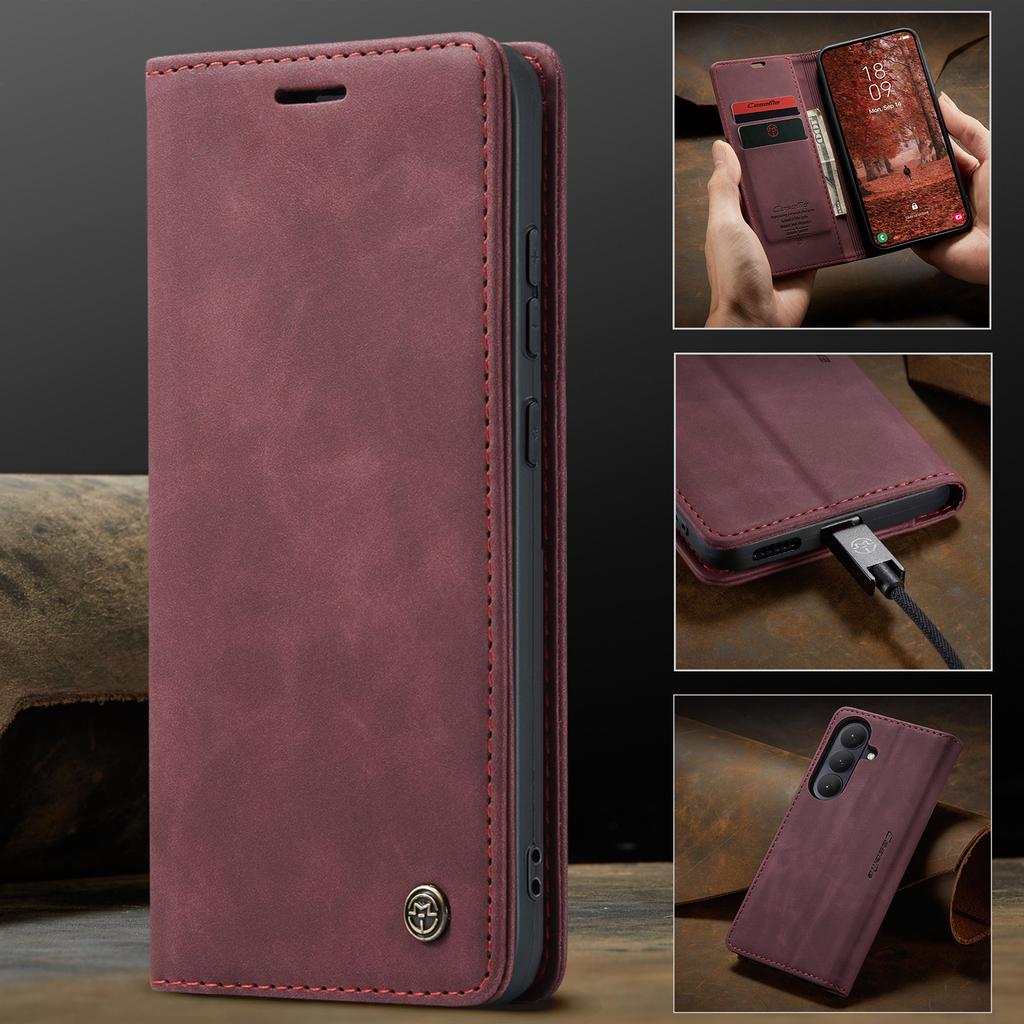 CaseMe Cell Phone Case for Samsung S26 Ultra S25 Edge S24 FE S23 Plus S22 S21 S20 S10 S9 Cover Premium Faux Leather Wallet Case
