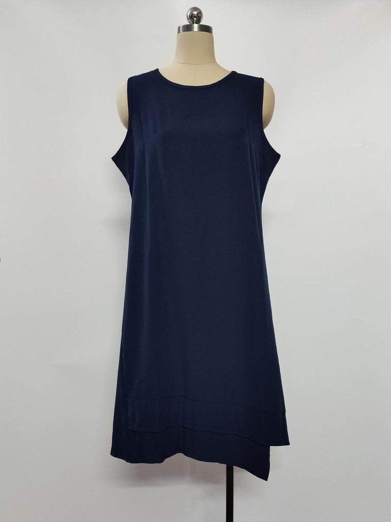 2025 Women's Plus Size Elegant Solid Color Sleeveless Summer Dress