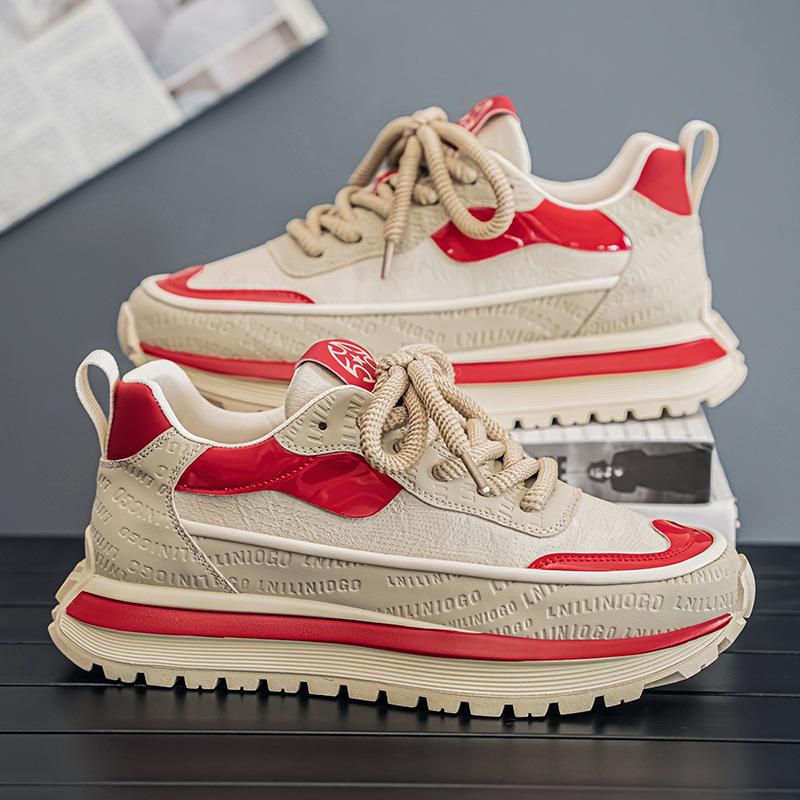 

Shoes men s shoes autumn and winter new low-top Forrest Gump shoes versatile thick-soled heightening shoes sports and leisure shoes 44 бежевый