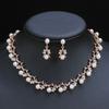 Vintage Artificial Pearl Necklace Earring Set With Alloy Pendants For Women