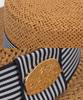 Stripe Line Brown Panama Hat