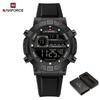 Naviforce Men's Sports LCD Digital Watch Silicone Strap Waterproof Night Mode Chronograph Week Multifunctional Outdoor Men's Boy Watch NF9241T