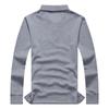 24 Jesień/Zima Plus Size Jednokolorowa Koszulka z Długim Rękawem i Kołnierzykiem Wykładanym dla Mężczyzn
