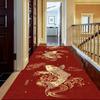 Washable Chinese Red Corridor Carpet Long Hallway Rug Antiskid Living Room Kitchen Aisle Runner Carpet Hotel Home Decoration Mat