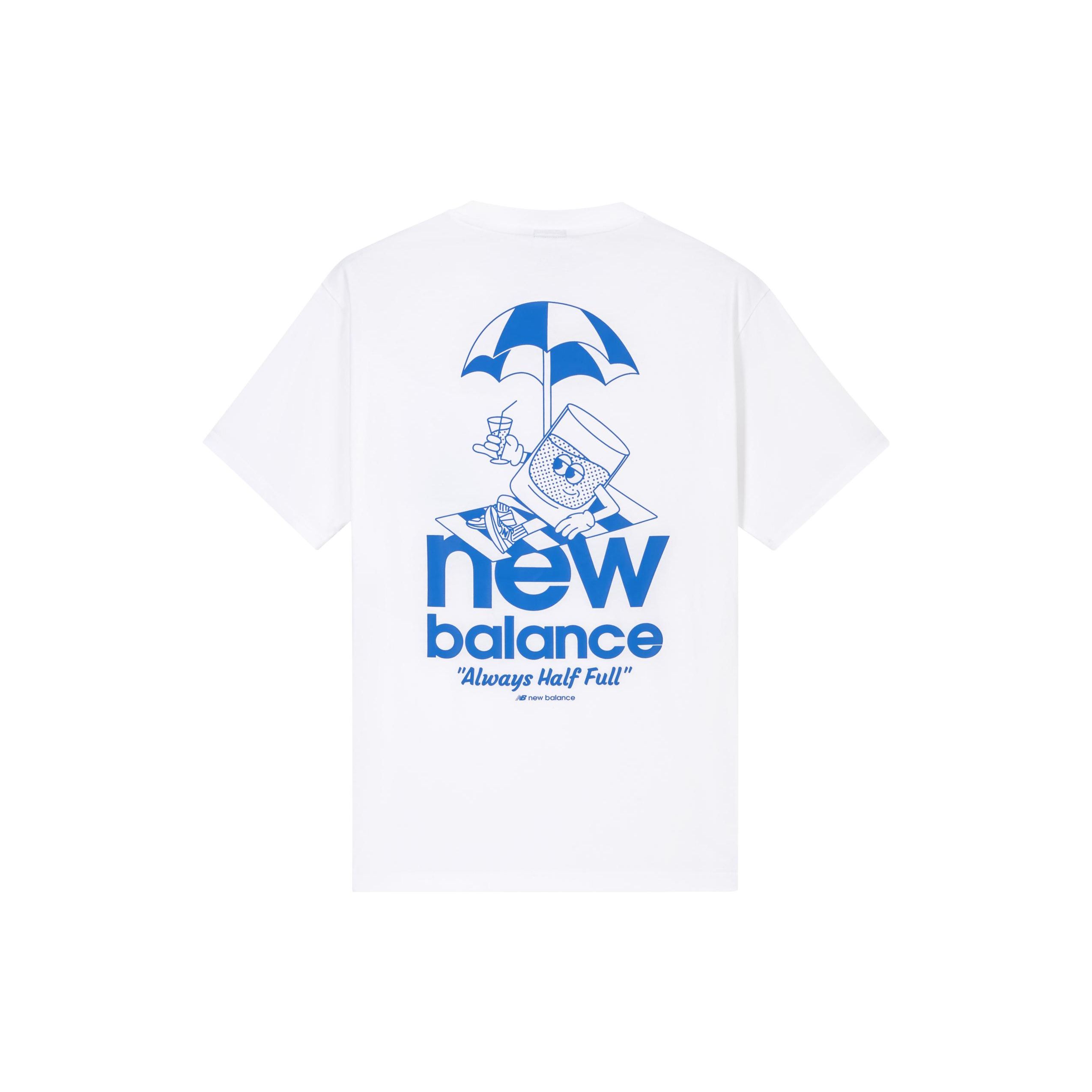 

New Balance Мультфильм Алфавитный принт с круглым вырезом и короткими рукавами Мужские топы Белый MT31562-WM