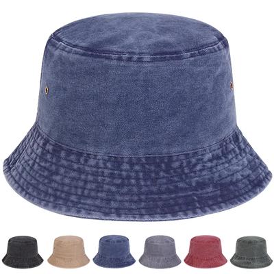 Chapeau Panama de Pêcheur Unisexe Couleur Unie Personnalité Lavé Chapeau de Voyage d'Extérieur Chapeaux de Protection Solaire pour Hommes Femmes Bob