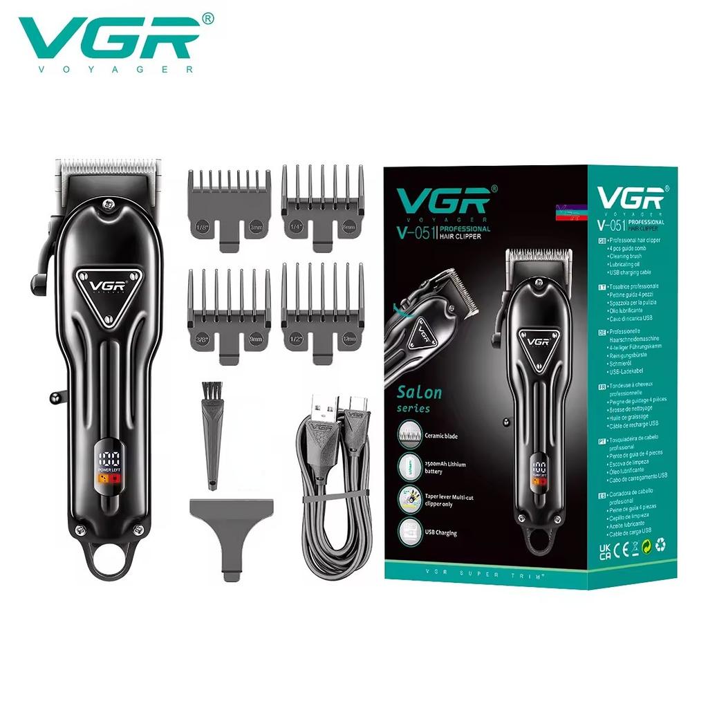 מכונת תספורת VGR V-051 חדשה, מכונת תספורת מקצועית מתכווננת, קליפר ראש שמן חשמלי, טרימר עם תצוגה דיגיטלית לגברים, מכונת גילוח לבית