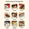 Curved Design Storage Boxes Heavy-Duty Plastic Organizer White Space-Saving Container for Under Sink Pantry & Cabinet Required