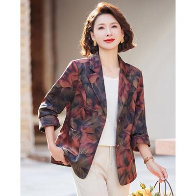 Women's Retro Floral Print Casual Blazer
