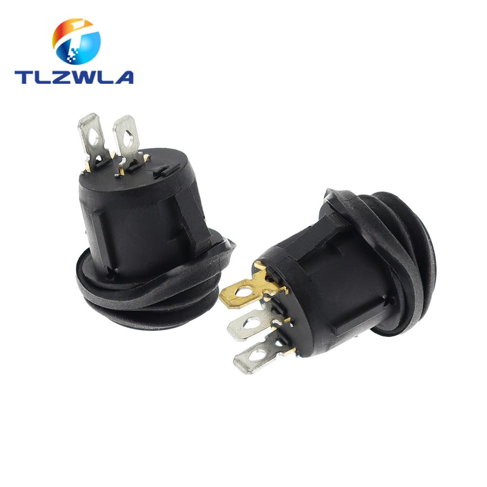 1PCS On Off Waterproof Vehicle Boat Switch Round Switch SPST 3Pin Rocker Switch 6A 10A 250V 125V AC LED