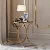 52 Cm Wood, Iron Farmhouse Accent Coffee Table Simple Modern Bedside Round Table Engineer Wood Top Metal Table for Living Room