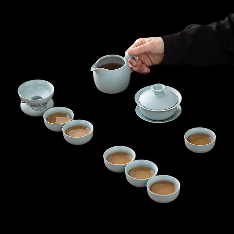 Su-style Ru Ware Ceramic Tea Set