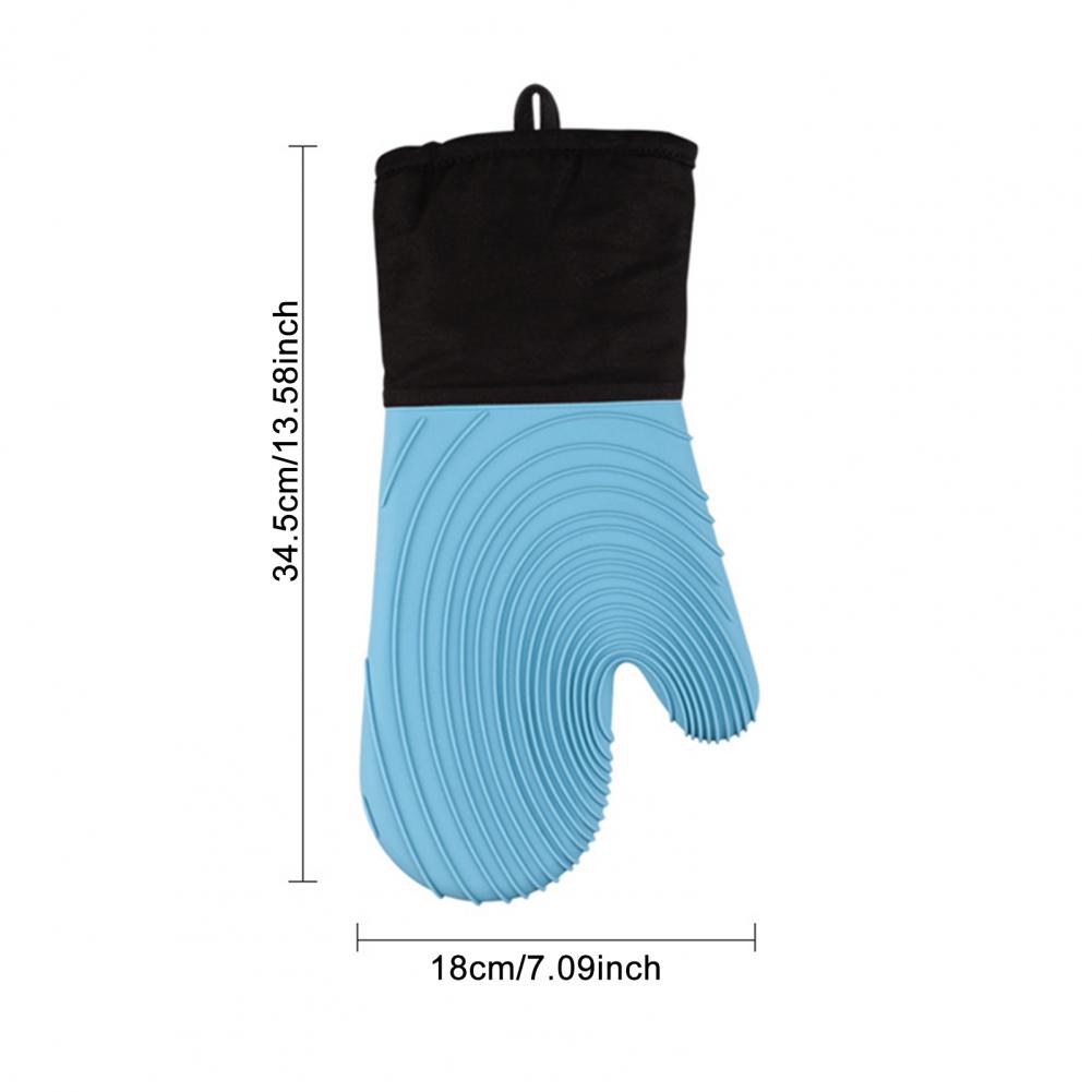 1Pc Silicone Baking Gloves Waterproof Heat Resistant Mitts Spiral Pattern Baking Mitts for Cooking Kitchen Essential