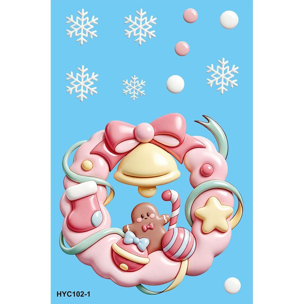 9Pcs Static Cling Christmas Window Stickers PVC Christmas Static Stickers Bathroom Glass Decor