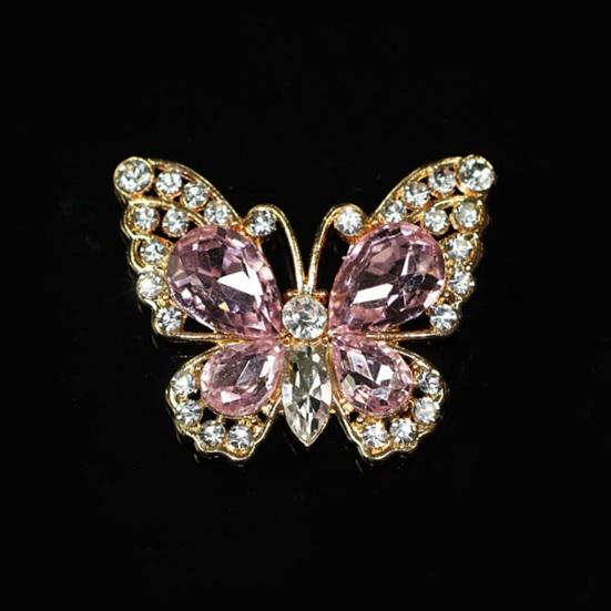 Rhinestone Butterfly Shoe Charm Flat Back Alloy Butterfly Charm Sparkling Butterfly Accent Accessories for Bracelets Bags DIY Crafts