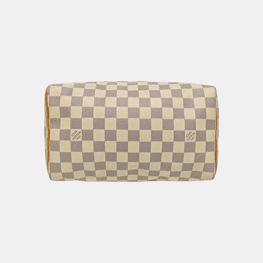 [Pre-Owned] Speedy Pillow Bag Classic Checkered No Shoulder Strap Canvas And Leather Shoulder Crossbody Tote Bag 25 - Good #1EU53U0