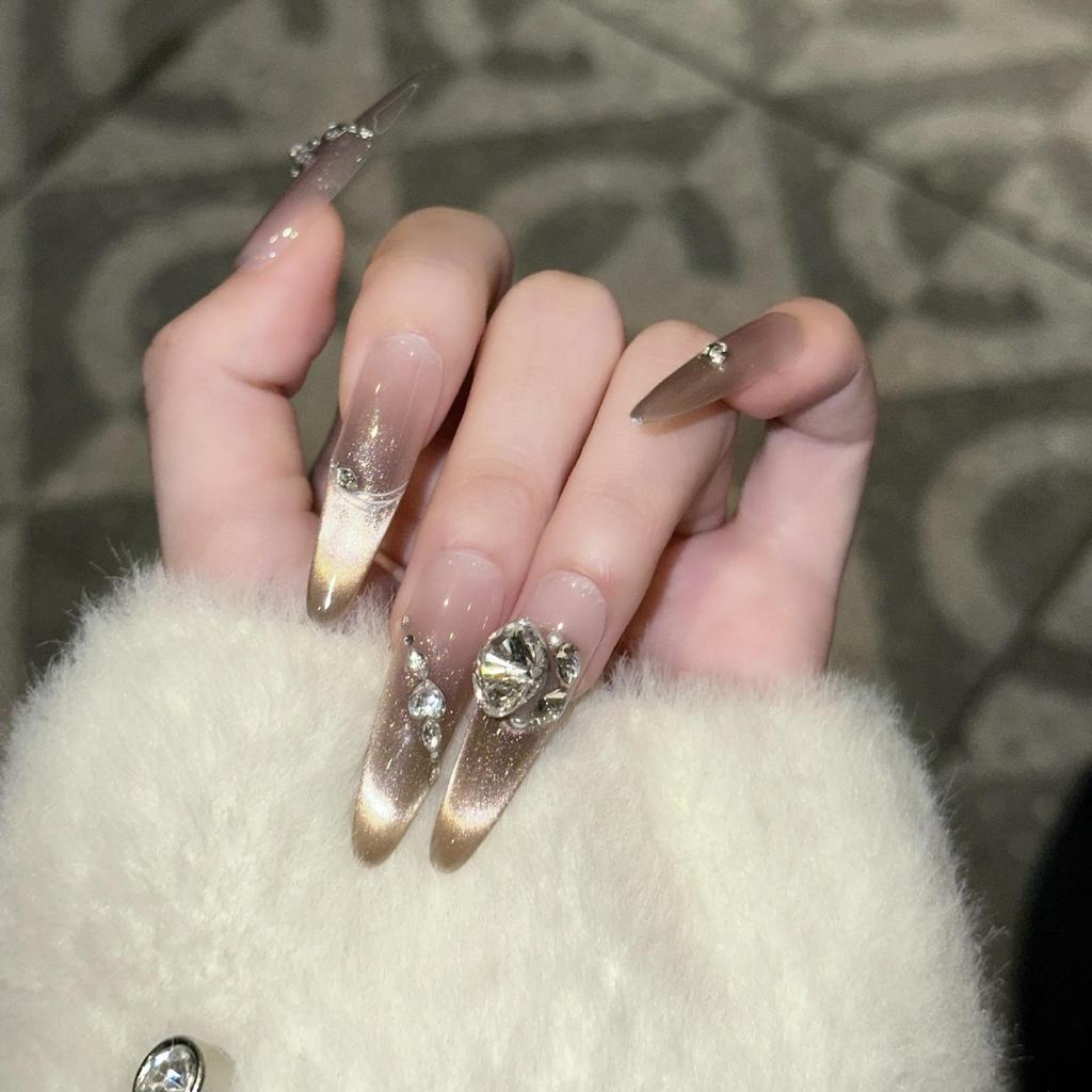 Dorisun Cat Eye Luxury Manicure: Flash Zircon Diamond Artisan Nails