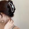 Pinza a morsetto in metallo ad alto livello con fiocco per capelli 2024 per donna: Pinza per Capelli a Forma di Squalo, Grande, Elegante, Stile Freddo, per la Nuca