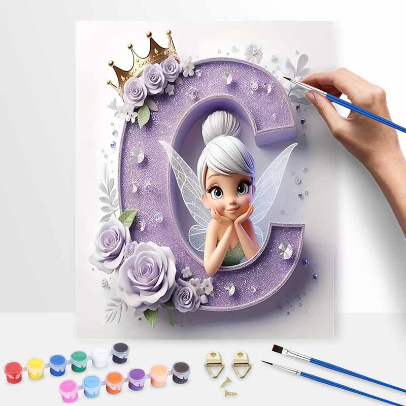 Disney Oil Paint Art Painting Kit Fairy Princess Home Wall Decor, DIY Diamond Painting