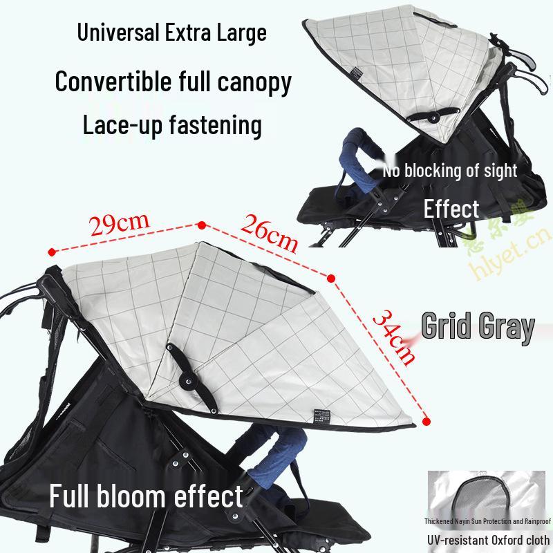 Universal Baby Stroller Sunshade Canopy with Pockets