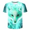 Maglietta Bambini Ragazzi Stampa 3D Animale Lupo Manica Corta Top Estivi Casual dai 2 agli 8 Anni Vestiti per Bambini T-Shirt Bambina