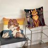 1pc Cartoon Cute Warrior Cats Book Pillow Case Fashion Square Pillowcase Bedroom Sofa Room Ins Decoration Leisure