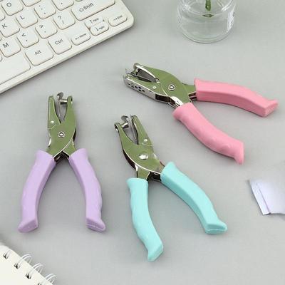 6mm Round Single-Hole Macaron Color Handheld Punch Pliers
