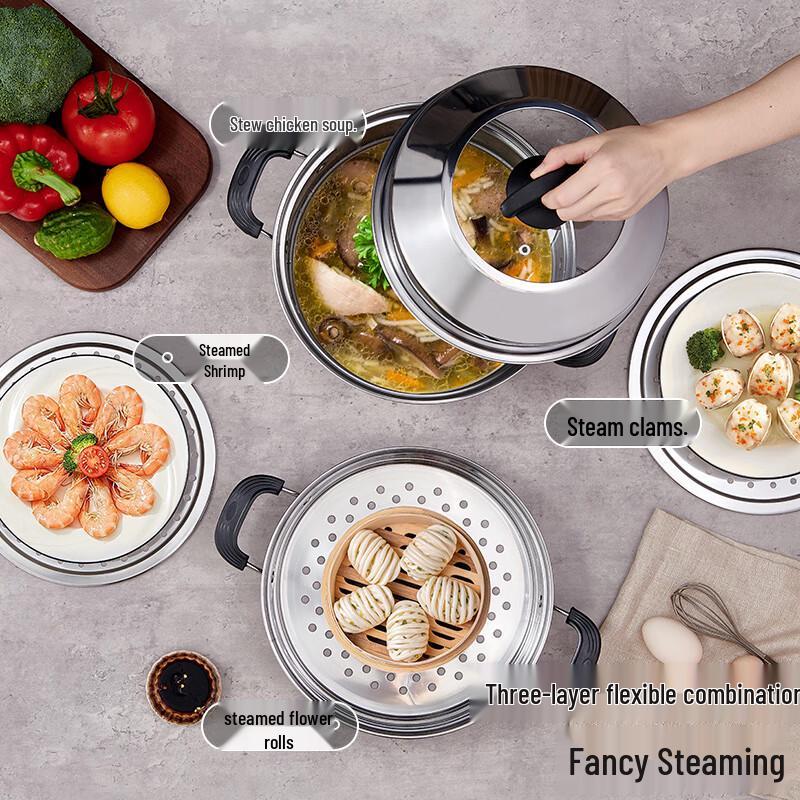 BSITN Flerlags Stekepanne i Rustfritt Stål