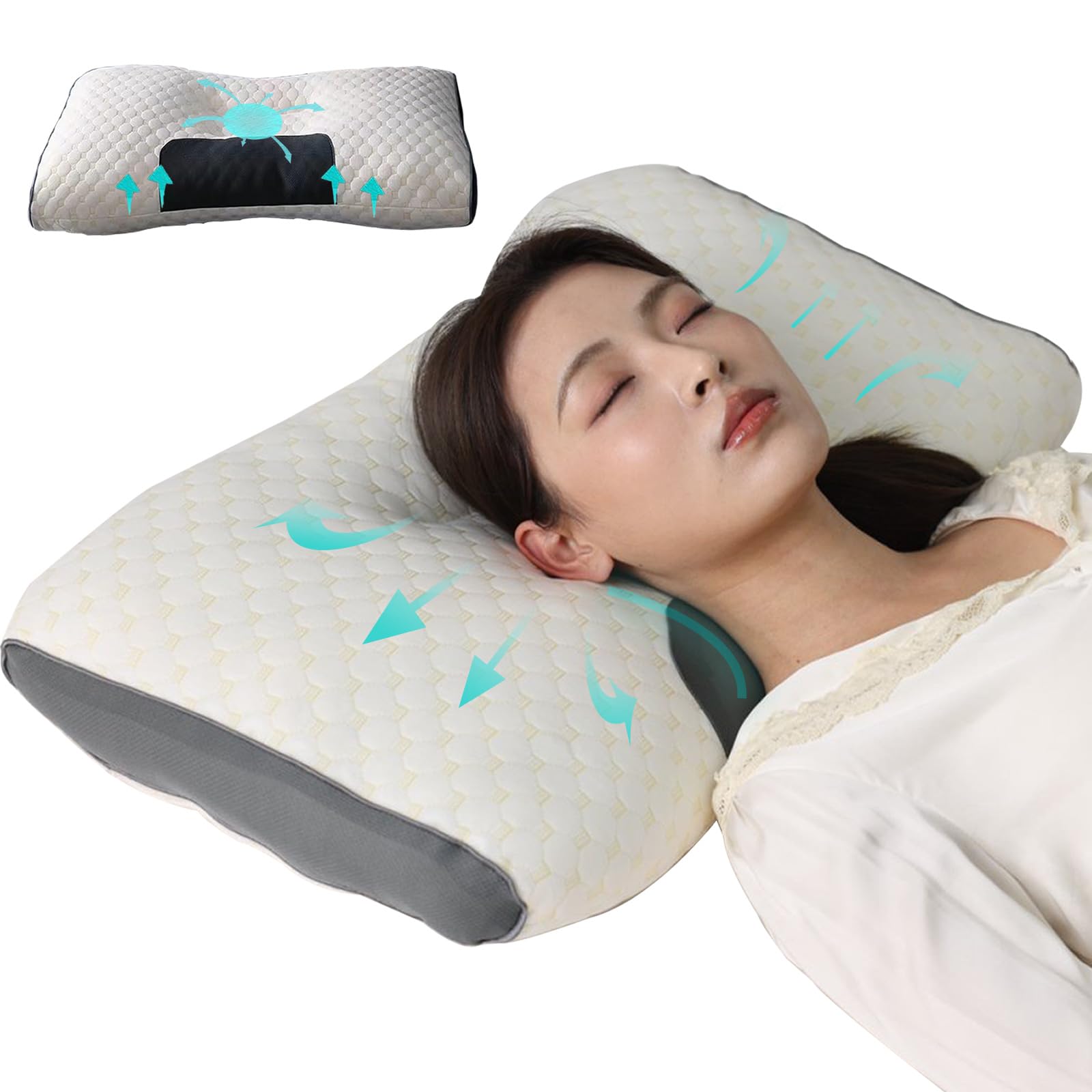 

Minna no Yumemakura Dream Comfortable Sleep Pillow for Relieving Stiff Shoulders and Memory Foam Pillow with Shoulder Neck Pressure Cervical Spine белый