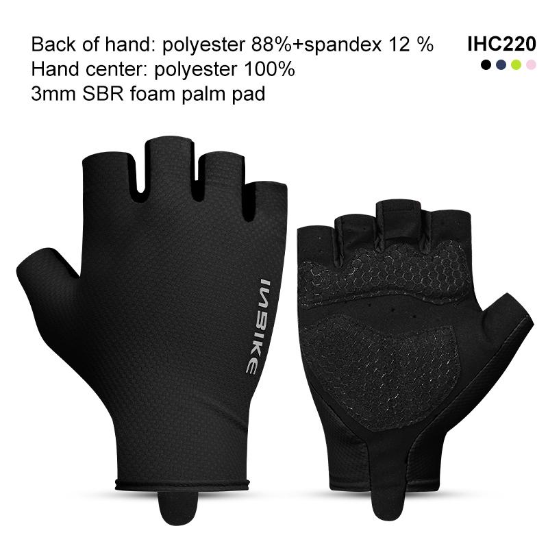 INBIKE Cycling Gloves Half Finger Summer Men Women MTB Gloves Shock-absorption Mountain Bike Sports Gloves Cycling Accessories S-EU чёрный