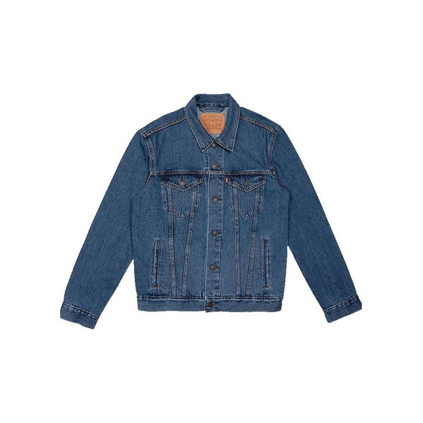 Levis Solid Color Casual Single Button Denim Jacket Men jackets Dark-Blue 72334-0136