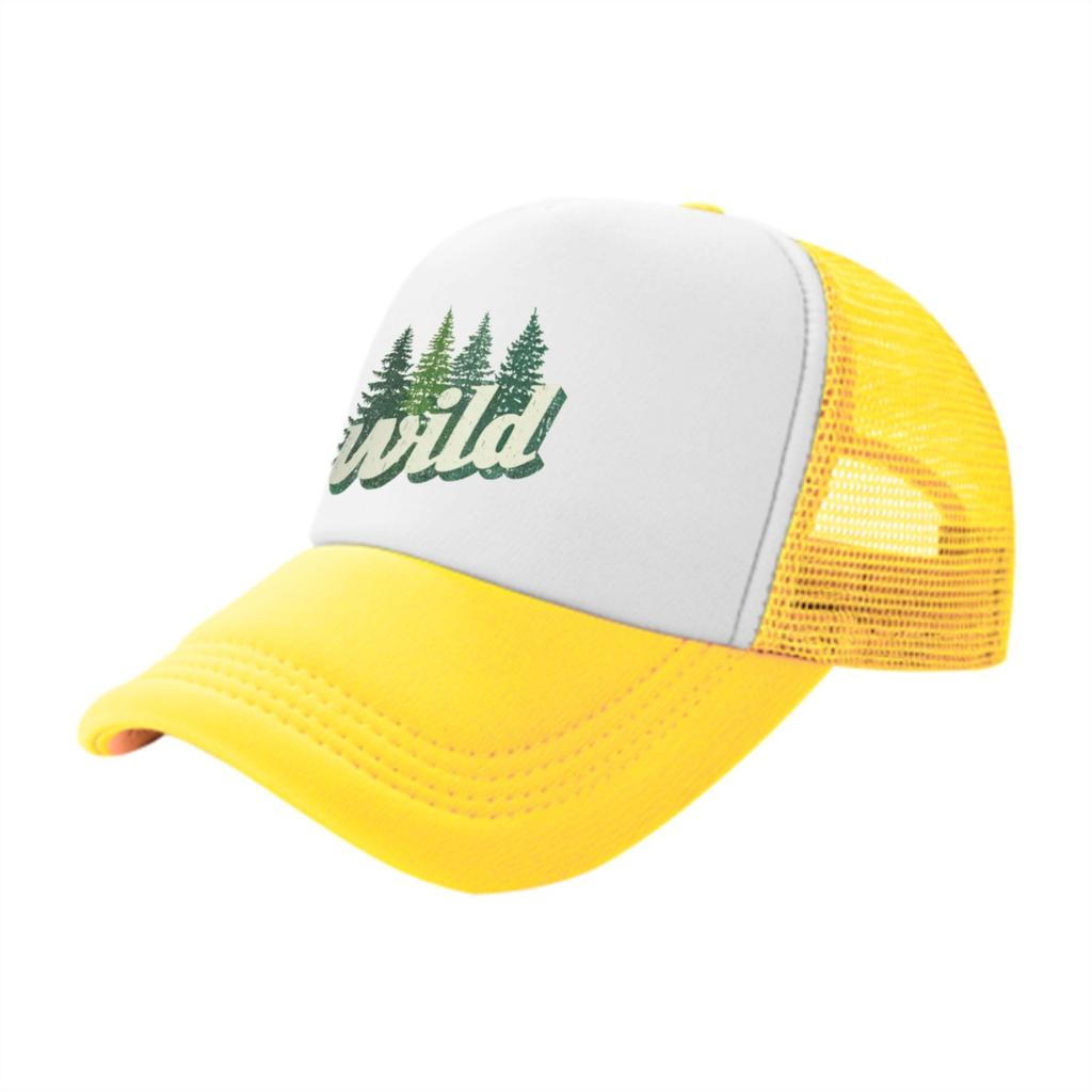 Wild Trees Graphic Trucker Hat Breathable Mesh Baseball Cap Adjustable Unisex Outdoors Cap