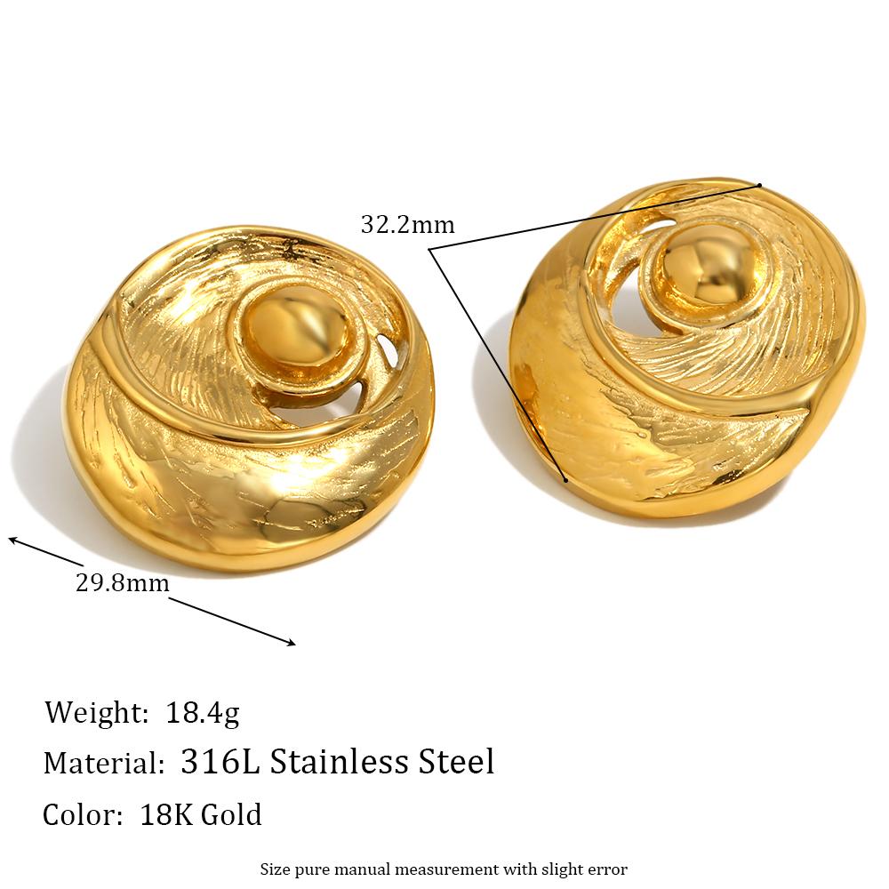 MamacitaSlay Unique Design 18K Gold Plated Stainless Steel Asymmetric Earrings Banquet Waterproof Jewelry Women's Charm Gift