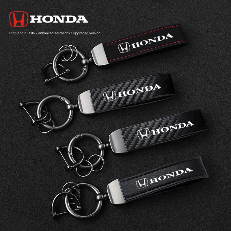 Honda Calfskin Car Keychain Zinc Alloy Auto Keyring Accessories For Honda civic accord fit jazz pilot CRV odyssey passport city OC3