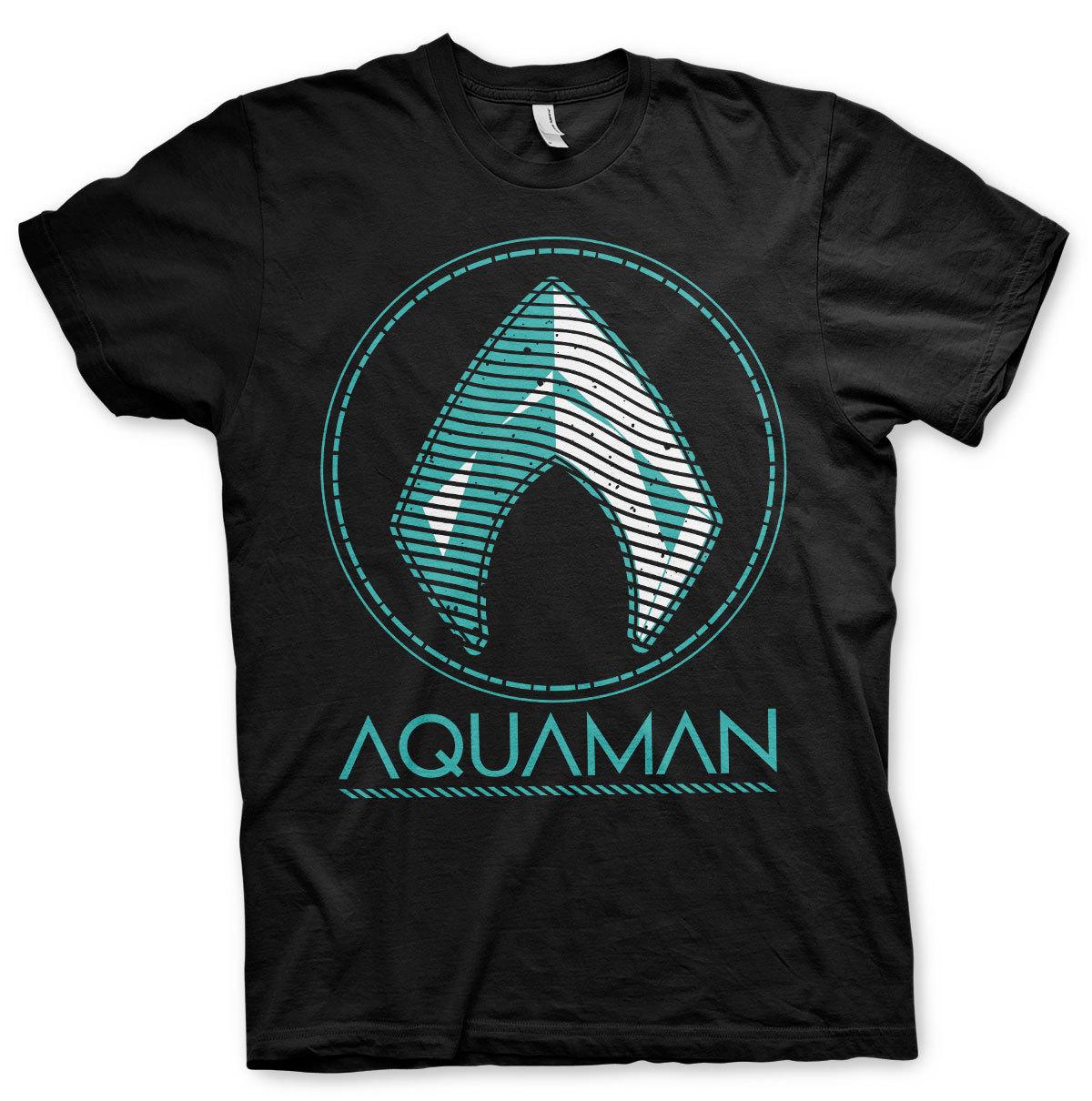 Officially Licensed Aquaman Distressed Shield Men S T-Shirt S-XXL Sizes S