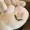Tulip Plush Gloves Winter Korea Cute Girly Heart Cartoon Warm Cycling Plus Velvet Thickened Gloves